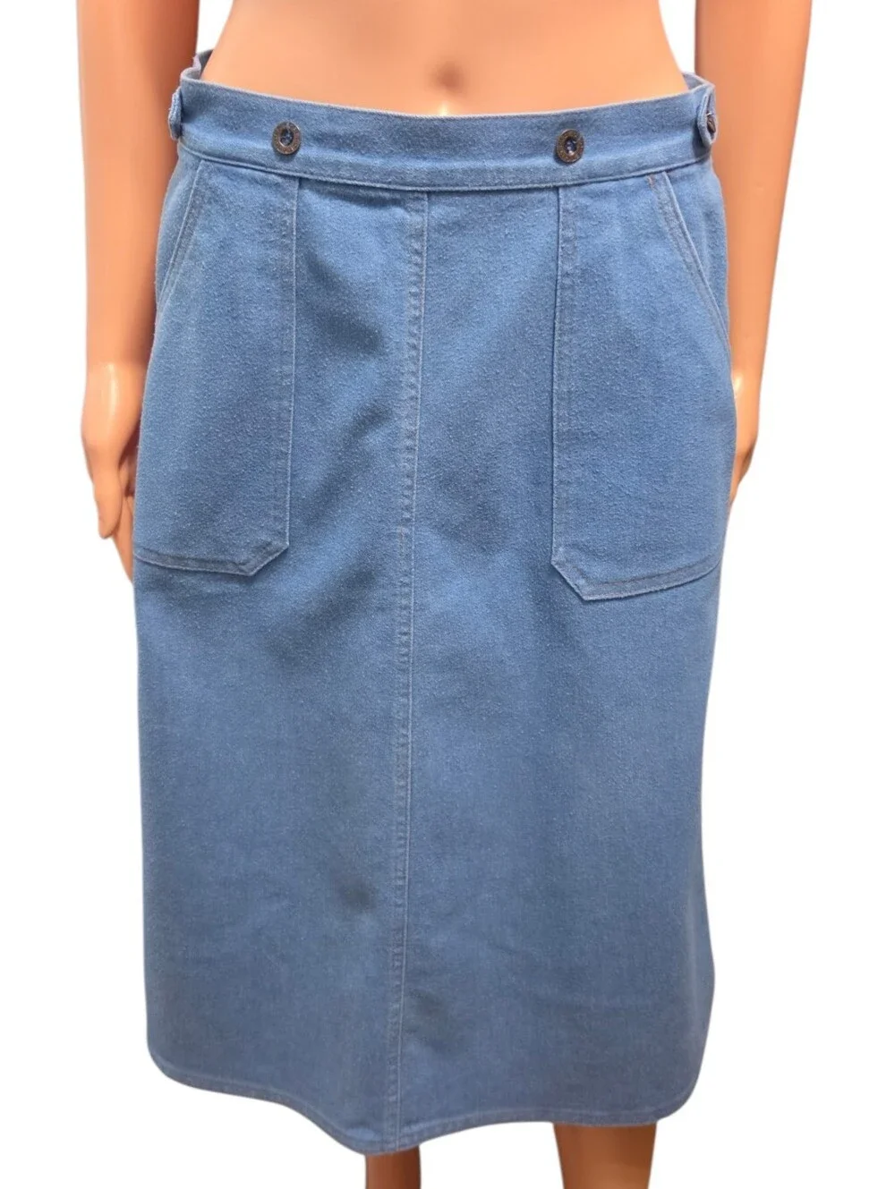 Kotet City Blues 90s Vintage Light Blue Wrap Casual Preppy Midi Skirt Sz 10
